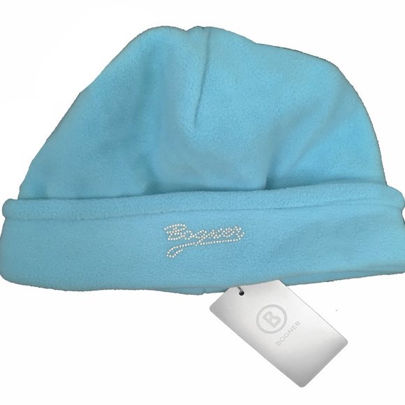NEW $195 Bogner Womens Fleece Hat! Blue With \